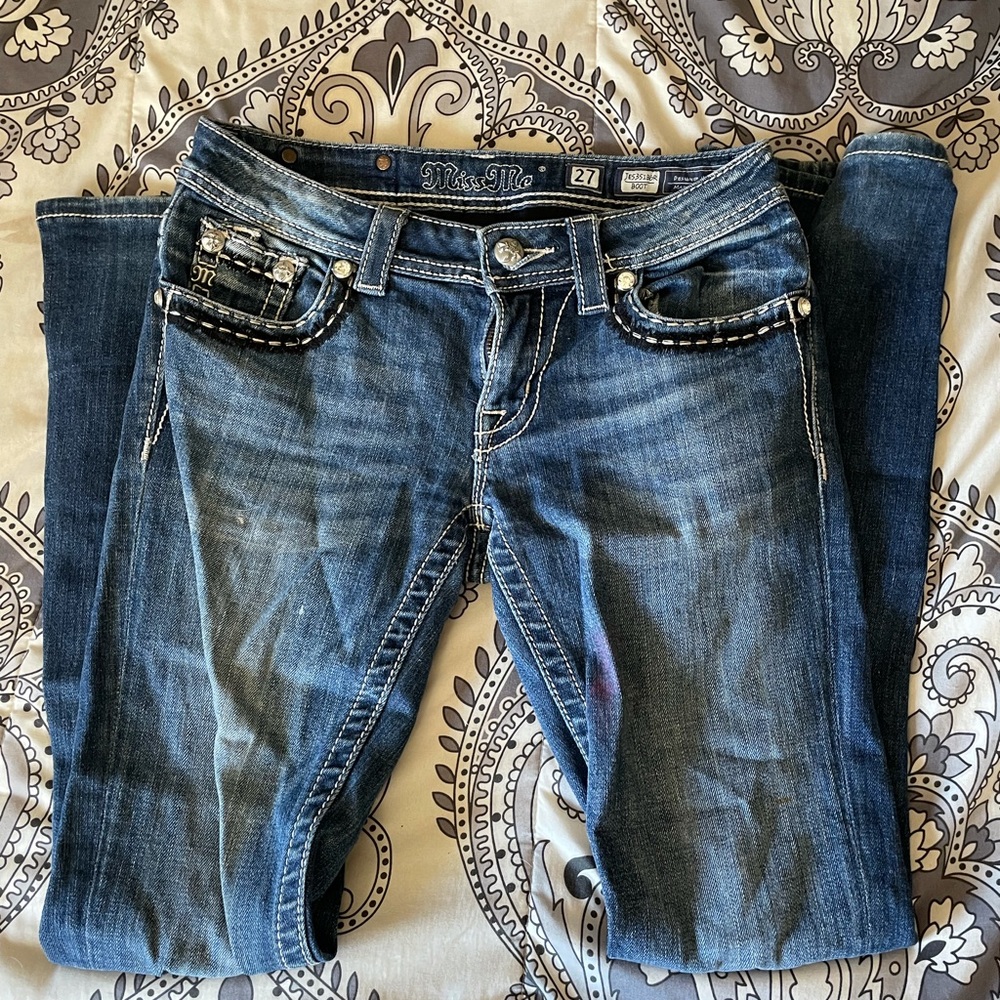 STAINED- Miss Me Women's Boot Cut Jeans